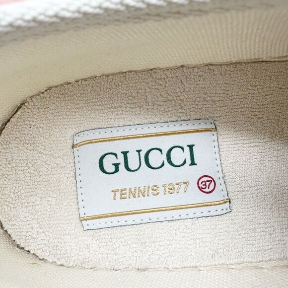 GUCCI Black White GG Jacquard Canvas 1977 Platform Sneakers Size 37 Low Top - Picture 11 of 13